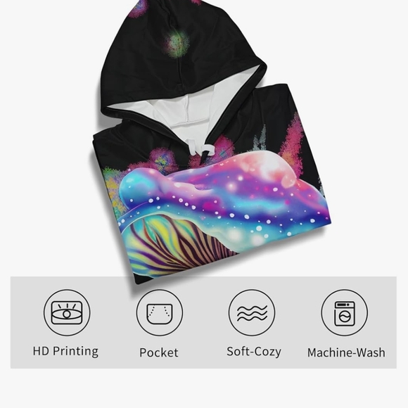 Colorful Mushroom Graphic Hoodie - Picture 3 of 6